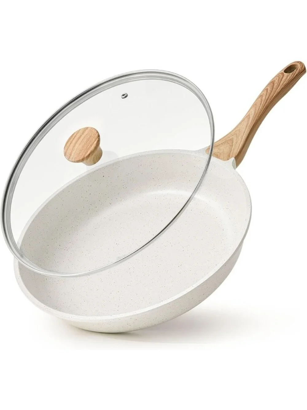 Nonstick Ceramic Frying Pan with Lid - 8 to 12.5 Inch Cookware for Easy Cooking